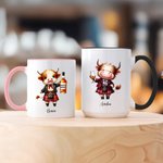 Taza de Cerámica Personalizada con el Nombre de la Vaca Escocesa Highland Regalo de Cumpleaños para los Amantes de las Vacas Highland