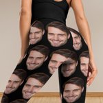 Personalised Funny Face Photo Stretchy Leggings Yoga Pants Daily Sports Accessories Birthday Anniversary Gift for Girlfriend Wife