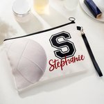 Personalisierte Volleyball Name Kosmetiktasche mit Handschlaufe Geburtstag Jahrestag Geschenk für Volleyball-Liebhaber Team Trainer