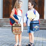 Personalized Cartoon Laughing Animal Insulated Lunch Bag with Name Daily Travel Back to School Birthday Gift for Boys Girls