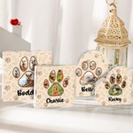 Placa acrílica personalizada de huellas de mascotas con nombre Decoración para el hogar Condolencias Simpatía Pérdida de mascota Regalo para dueños de perros y gatos