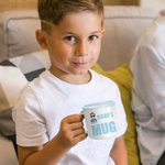 Personalized Cool Arms Crossed Cartoon Character 12 oz Enamel Mug with Name Birthday Gift for Friend Family Kid