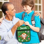 Personalized Cartoon Laughing Animal Insulated Lunch Bag with Name Daily Travel Back to School Birthday Gift for Boys Girls