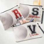 Personalisierte Volleyball Name Kosmetiktasche mit Handschlaufe Geburtstag Jahrestag Geschenk für Volleyball-Liebhaber Team Trainer
