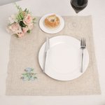 Personalized Embroidered Spring Flower Vintage Initial Linen Napkin Table Decor Housewarming Wedding Tea Party Gift for Hostess Family Friend