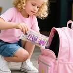 Personalized Colorful Name Waterproof Mesh Pencil Pouch with Zipper School Supplies Back to School Gift for Kids