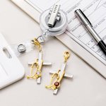 Personalized Medical Stethoscope Cross Badge Reel Charm with Birthstone Nurse Week Graduation Birthday Gift for Nurses Doctors