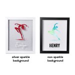 Personalizzati vari danza Silhouette in legno Shadow Box Photo Frame Competition Pin Storage con nome Home Decor Game Day Birthday Gift per i ballerini