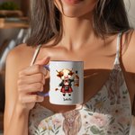 Taza de Cerámica Personalizada con el Nombre de la Vaca Escocesa Highland Regalo de Cumpleaños para los Amantes de las Vacas Highland