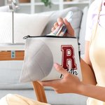 Personalisierte Volleyball Name Kosmetiktasche mit Handschlaufe Geburtstag Jahrestag Geschenk für Volleyball-Liebhaber Team Trainer