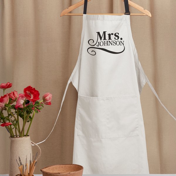 Personalisierte Paar Name Schürze mit Fronttasche Küche Zubehör Jahrestag Geburtstag Geschenk für Ehepaar