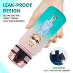 Gepersonaliseerde Leuke Cartoon Karakter Geboorte Bloem Bal Naam Sport Waterfles met Rietje en Morsbestendig Deksel Verjaardag Terug naar School Gift voor Familie