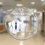 Personalised White Coat Acrylic Hanging Ornament with Name Text Year Tree Decor Appreciation Christmas Gift for Doctor