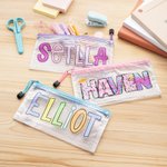 Personalized Colorful Name Waterproof Mesh Pencil Pouch with Zipper School Supplies Back to School Gift for Kids