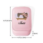 Henkilökohtainen vesiväri ompelukone syntymä kukka PU nahka korut laatikko LED kolmen värin meikki peili Travel Essential syntymäpäivälahja naisille