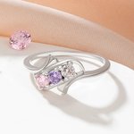 Personalised 1-5 Birthstones Ring Dainty Family Jewellery Mother's Day Birthday Anniversary Gift for Women Mom Grandma