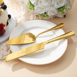Personalised 2pcs Wedding Cake Cutting Set Engraved Knife Server with Names and Date Anniversary Bridal Party Gift for Couple