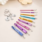 Personalized Crochet Queen Colorful Portable Mini Crochet Hooks Keychain with Engraved Text Outdoor Essentials Birthday Gift for Women Craft Lovers
