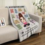 Personalized Butterfly Cartoon Yoga Character Affirmations Soft Throw Blanket with Name Home Decor Birthday Gift for Yoga Lovers Women Girls