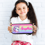 Personalised Fantasy Unicorn Design Double-layer Oxford Pencil Case with Name and Zipper School Supply Birthday Back to School Gift for Students