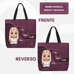 Bolsa de lona personalizada con corazón retro y personaje de dibujos animados con 1-8 nombres regalo de cumpleaños o Día de la Madre para mujeres