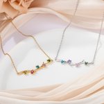 Personalisierte 1-6 Familie Zweig Geburtssteine Halskette Zierliche Schmuck Geburtstag Jahrestag Geschenk für Frauen