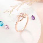 Personalised 1-5 Birthstones Ring Dainty Family Jewellery Mother's Day Birthday Anniversary Gift for Women Mom Grandma