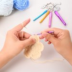 Personalized Crochet Queen Colorful Portable Mini Crochet Hooks Keychain with Engraved Text Outdoor Essentials Birthday Gift for Women Craft Lovers