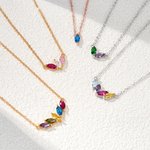 Personalisierte 1-7 Familie Birthstones Halskette Zierliche Schmuck Muttertag Geburtstag Geschenk für Frauen