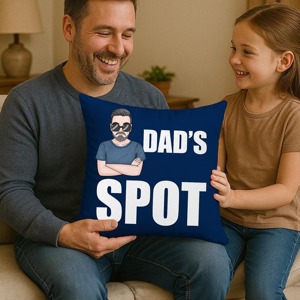 Personalised Cool Sunglasses Cartoon Character Throw Pillow Cover with Name Home Decor Birthday Housewarming Gift for Family