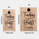 Personalized Teaching Is A Work of Heart Journal Notebook with Name and Text Daily Work Appreciation Teacher’s Day Gift for Teachers