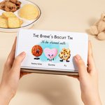 Gepersonaliseerd voedselveilig metalen koekblik met naam en tekst Verjaardagsgeschenk Kerstcadeau voor familie