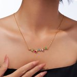 Personalisierte 1-6 Familie Zweig Geburtssteine Halskette Zierliche Schmuck Geburtstag Jahrestag Geschenk für Frauen