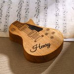 Personalized Wooden Guitar Picks with Storage Case Engraved Holder Box for Pick Set Gift for Guitar Player Musician Birthday Gift Idea