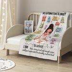 Personalized Butterfly Cartoon Yoga Character Affirmations Soft Throw Blanket with Name Home Decor Birthday Gift for Yoga Lovers Women Girls