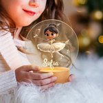 Luce notturna LED personalizzata con base in legno e nome decorazione per cameretta regalo di compleanno per ballerine