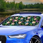 Gepersonaliseerde 1-3 gezicht foto's fluorescerende patroon auto windscherm zonnescherm Auto accessoires reizen verjaardag vakantie cadeau voor vrienden huisdier eigenaren