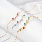 Personalisierte 1-6 Familie Zweig Geburtssteine Halskette Zierliche Schmuck Geburtstag Jahrestag Geschenk für Frauen