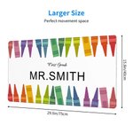 Personalized Colorful Crayon Non-slip Mouse Pad Desk Mat with Name Back to School Teacher's Day Gift for Teacher