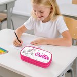 Personalised Fantasy Unicorn Design Double-layer Oxford Pencil Case with Name and Zipper School Supply Birthday Back to School Gift for Students