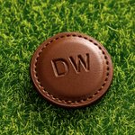 Personalised Monogram PU Leather Magnetic Golf Ball Marker Set of Two Golf Accessories Birthday Father's Day Gift for Golf Players Lovers