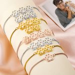 Henkilökohtainen 1-6 ontto koira tassunjäljet säädettävä rannekoru nimet syntymäpäivä vuosipäivä lahja lemmikkieläinten ystäville