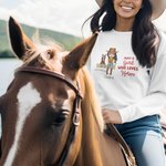 Personalisierte Cartoon Pferd Cowgirl Multicolor Sweatshirt Hoodie mit Namen Geburtstag Geschenk für Familie Freunde Pferdeliebhaber