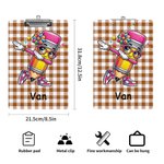 Personalized Pencil Character Multicolor Acrylic Clipboard with Low Profile Clip Teacher's Day  Back to School Birthday Gift for Teachers Students