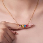 Personalisierte 1-7 Familie Birthstones Halskette Zierliche Schmuck Muttertag Geburtstag Geschenk für Frauen