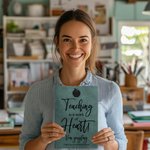 Personalized Teaching Is A Work of Heart Journal Notebook with Name and Text Daily Work Appreciation Teacher’s Day Gift for Teachers