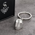 Gepersonaliseerde Monogram Motorfietshelm sleutelhanger met doos dubbelzijdig gegraveerde naam Verjaardag Vaderdag Valentijnsdag geschenk voor mannen