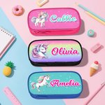 Personalised Fantasy Unicorn Design Double-layer Oxford Pencil Case with Name and Zipper School Supply Birthday Back to School Gift for Students