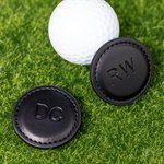 Personalised Monogram PU Leather Magnetic Golf Ball Marker Set of Two Golf Accessories Birthday Father's Day Gift for Golf Players Lovers