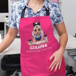 Personalized Cute Cartoon Manicurist Character Adjustable Apron with Name and Pocket Birthday Beauty Salon Opening Gift for Nail Technicians